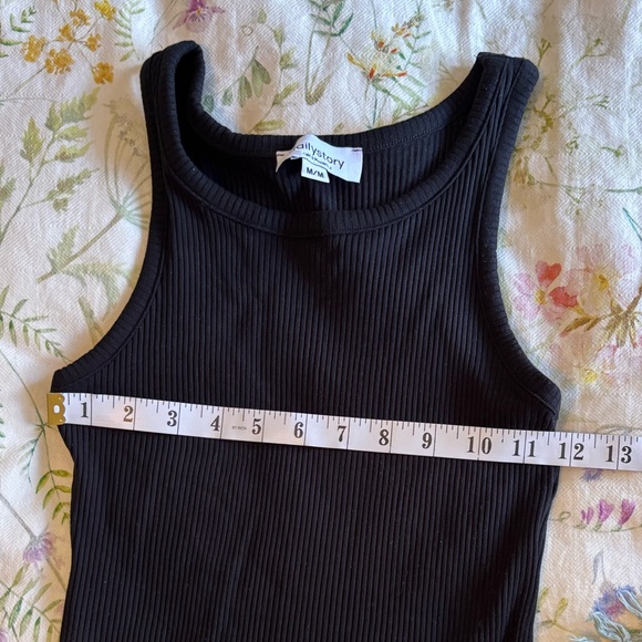 Daily Story Black Ribbed Tank Top - Picture 5 of 7